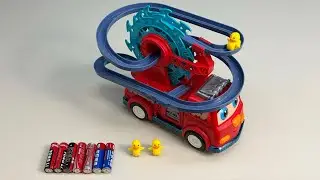 Unboxing EV track fire truck, electric dancing robot, EV city bus, electric gearfish