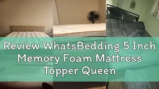 Review WhatsBedding 5 Inch Memory Foam Mattress Topper Queen for Pressure Relief, 100% Cotton Cover,
