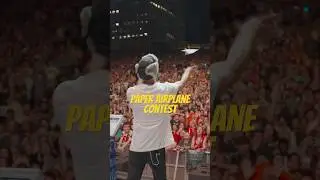 Paper airplane contest on stage