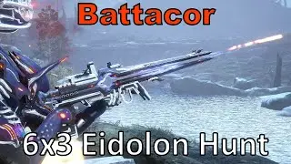 Battacor 6x3 (Warframe, 18 Eidolons in 1 Night Cycle, Unairu Wisp DPS Volt POV)