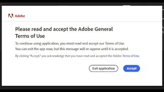 Solution to the error Please read and accept the adobe general
