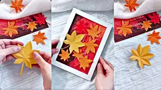 DIY-simple maple leaves making idea//easy peper craft idea//#papercrafts  #leaf #paper