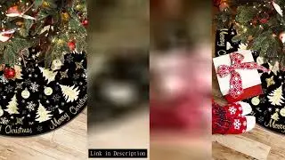 VIKAMA Christmas Tree Skirt 2025 Edition, Gold-Tone Tree Base Cover, Indoor/Outdoor Holiday Christma