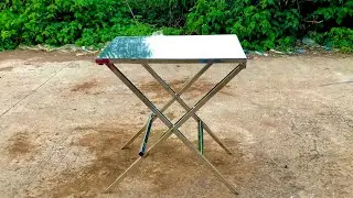 Steel pipe se folding dawning table kaise banaye #jindalstainless