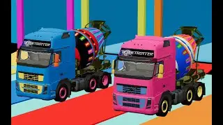 GARAGE with COLORS - TRANSPORTING POLICE CARS , CRANE , FIRE DEPARTMENT, MIXER RGB - FS22 #5