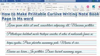 Как создать блокнот для курсивного письма в MS Word 2019 | Курсивное письмо в MS Word | Microsoft...