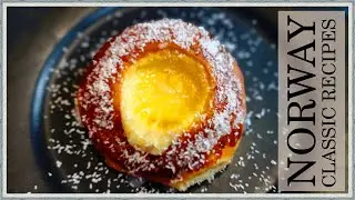Skolebrød Recipe/Scoleboller Recipe/Norwegian sweet Buns with Custard and Coconut/1001 calories