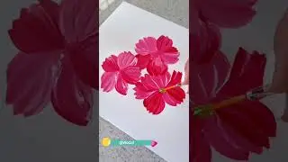 Super Easy Hibiscus 🌺 Flower acrylic painting