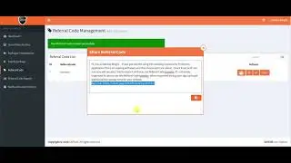 Referral Code Set Up and Sharing