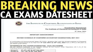 ICAI BIG Breaking Announcement | CA EXAMS DATESHEET