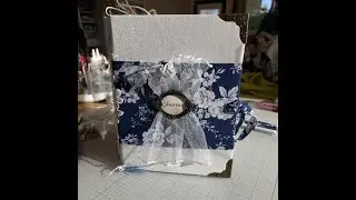 Junk journal flip through (#42) blue and white fabric cover, vintage, grungy, mix-media
