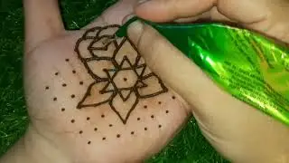 11×6 simple and easy kolam drawing mehandi cone # flower kolam# mehandi kolam 