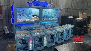Super Hot 3D Angry Deep Whale 6 Seats Stand Up Fish Table Game Machines With Double 55 Inch Screens