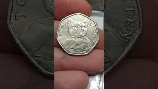 Монета 50 пенсов с котенком Томом 2017 года