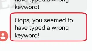 PORT Code Message Fix Oops, You seemed to have typed a wrong keyword Problem Solve