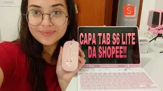 UNBOXING | Capa + mouse + teclado para Tab S6 Lite da Shopee! Como configurar teclas e review 🤩