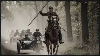 Niemcy Byli Zszokowani Widząc 1 Kawalerzystę z Lancą Zatrzymującego Kolumnę 23 Motocykli