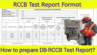 rccb inspection report formate l electrical inspection report l elcb inspection report