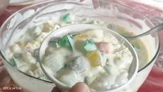 Сливочный фруктовый салат. Идеально для Рождества.