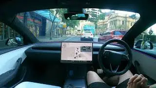 Tesla Full Self Driving through Brisbane City 13.2.9