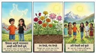 Bharat Mata Song | Class 6 Marathi Poem 1 | Shanta Shelke | EdutoonsBy Subodh Sir