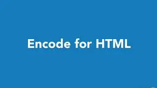 How Encode for HTML   php