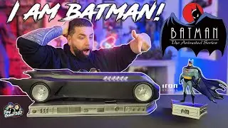 Batman The Animated Series Batman & Batmobile Deluxe Statue by Iron Studios Review!