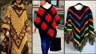 Latest ponchu design new fashion stylish design handmade photo design comfortable and warm poncho