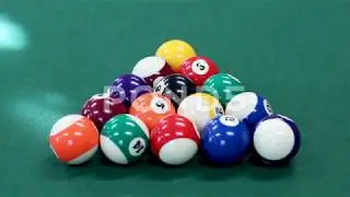 Billiards Pool Game Break 1 Stock Footage