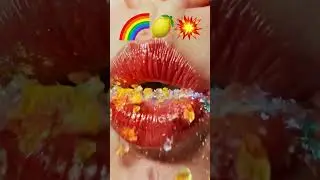 🌈🍋💥 Ultra Sour Rainbow ASMR 👄 CRACK Candy  Extreme Crunch #asmr #eatingasmr #mouthasmr #satisfying