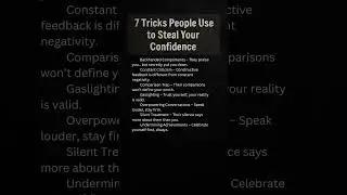 7 Tricks People Use to Steal Your Confidence #ConfidenceHacks