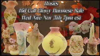 Bid Call Fenton Burmese Glowy Glass Auction with Rosie!  Wed nite 11/5 7pm est