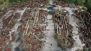 Drone Flight Over Scrap Landfill in Chernobyl Zone | Stock Footage - Envato elements