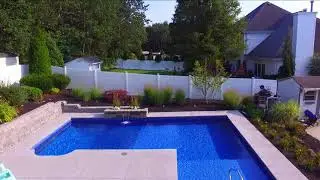Ell Pool with SunDeck & Bench by Pool Town NJ