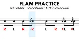 Flams in Singles, Doubles, and Paradiddles &ndash; Snare Drum Workout