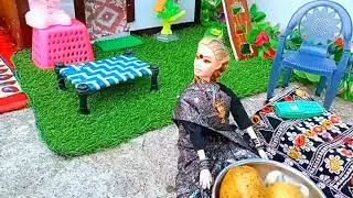 The doll Barbie Epi-159/Barbie Doll All Day Routine In Indian Village/Barbie Doll Bedtime story||