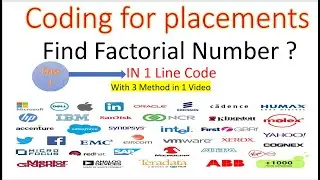 Factorial Program In Python In one Line Code. Coding For placement