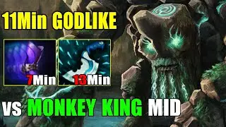 Aggressive [Tiny] Deal With Monkey King Mid Gank Everywhere 11Min GODLIKE 22KiLLs (FullGame 7.24)