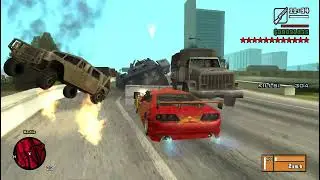 GTA San Andreas | Las Venturas Drive By Rampage & Shootout + 12 Wanted Level Escape #2