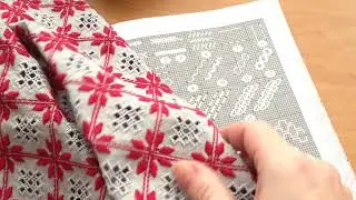 Курячий брід із перехватом прутиків і чисниць дворядний. повний. У скриньку вишивальниці.