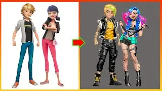 Miraculous: Ladybug & Catnoir Transform Into Bad Gird & Bad Boys - Miraculous Glow Up