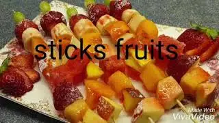 Fruits sticks/ how to make rainbow fruit skewers/only 2 minutes video