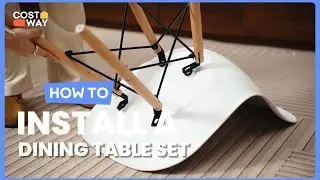 How to Install the 5 Pieces Dining Table Set With Solid Wood Leg | JV10330 #costway #howto