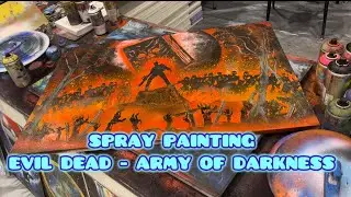 Spray Painting - Evil Dead- Army of Darkness live horror street art.