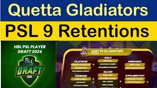 Quetta Gladiators Players Retentions for PSL 9 | PSL 9 Retained players List | PSL 9 Foreign Players