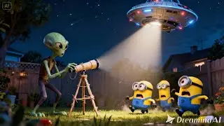 ALIEN Spots a MYSTERIOUS UFO as a YELLOW DUO REACTS in a CURIOUS NIGHT SCENE🛸✨| Funny Minion Cartoon