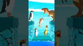 Fish penguin aur dinosaur ko milane aei kids cartoon video #foryou #viral #video #animation
