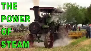 Case Steam Tractor Plowing Field, Steam Traction Engine Plowing a Field Rough and Tumble