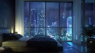 Rainy Evening in Miami | Soothing Cityscape Ambience