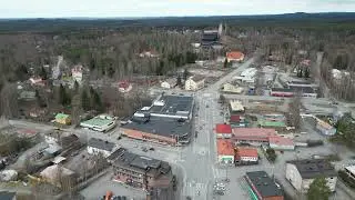 Sightseeing flight quite low over the city center of Outokumpu, Eastern Finland 6.5.23 II